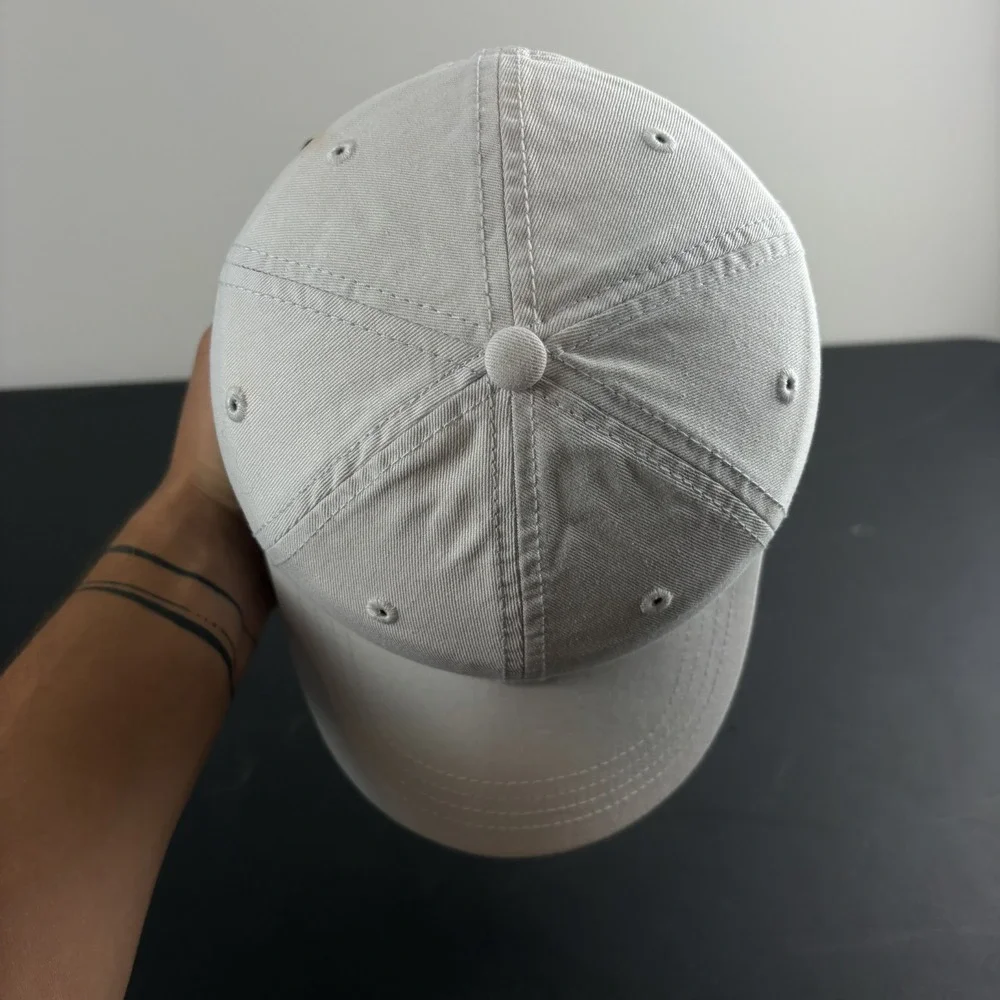 Tommy Hilfiger Hat White Cotton Spellout Dad Cap Flag Logo Adjustable Strapback